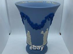 Wedgwood Blue Jasperware Vase Very Rare! La Coupe Du Monde De F. A. Italie 1990