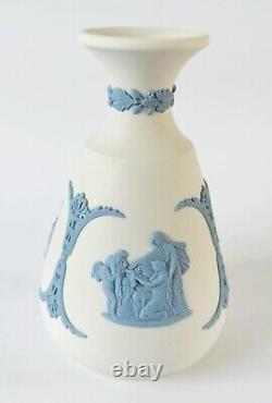 Wedgwood Blue Sur White Jasperware Bud Vase 1ère Qualité