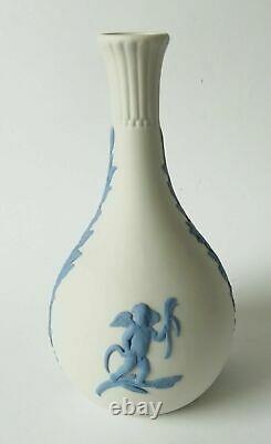 Wedgwood Blue Sur White Jasperware Seasons Bud Vase