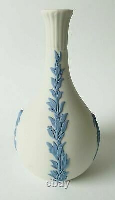 Wedgwood Blue Sur White Jasperware Seasons Bud Vase