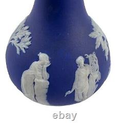 Wedgwood Bouteille de Barbier Vase à Bouton en couleur crème sur Jasperware bleu Wedgwood