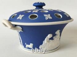 Wedgwood Cobalt Blue Jasperware Pot Pourri Dish And LID