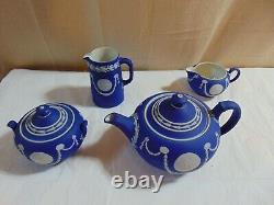 Wedgwood Cobalt Dip Jasper Tea Set Sesquicentennial George Washington 1789-1939