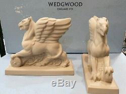 Wedgwood Columbia Griffons Figurines Jasperware Édition Rare Ltd 250 Made Uk Nib
