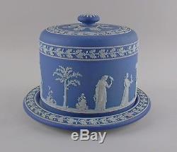 Wedgwood Crème Sur Wedgwood Bleu Gâteau Safe Jasperware Domed Server