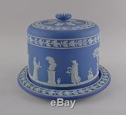 Wedgwood Crème Sur Wedgwood Bleu Gâteau Safe Jasperware Domed Server