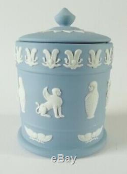 Wedgwood Égyptien Pot Et Couvercle Bleu Jasperware