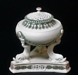 Wedgwood Encens Jasperware Potpourri Tricolor Lilacwhitegreen Rare