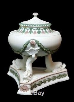 Wedgwood Encens Jasperware Potpourri Tricolor Lilacwhitegreen Rare