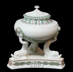 Wedgwood Encens Jasperware Potpourri Tricolor Lilacwhitegreen Rare