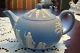 Wedgwood England Blue & White Jasperware Teapot, 5 1/4 A4whitbx