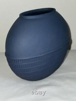 Wedgwood England Intérieurs Vase De Poche Ovoïde En Bleu De Minuit Nouveau En Boîte