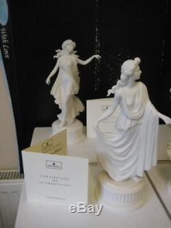 Wedgwood England Set 6 Figurines Bisques Blanches Collection Dancing Hours Femme