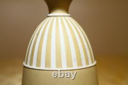 Wedgwood Etruria Yellow Jasper Ware Engine Turned Black Relief Vase (vers 1920)