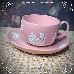 Wedgwood Flat Cup & Soucoupe Set Cream Color On Pink Jasperware Wedgwood Flat Cup & Soucoupe Set Cream Color On Pink Jasperware Wedgwood Flat Cup & Soucoupe Set Cream Color On Pink Jasper