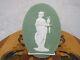 Wedgwood Green Sacrifice De La Prêtresse Jasperware Figure Grande Plaque Ovale