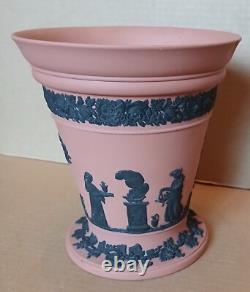 Wedgwood JASPEWARE en TERRACOTTA et NOIR Grand vase à fleurs 1957