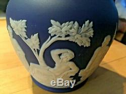 Wedgwood Japerware Antique Blue Cobalt Trempette 6+ Portland Vase C1900 Nice