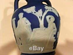 Wedgwood Japerware Antique Foncé Bleu Cobalt Dip 5 Portland Vase C1930-40 Nice