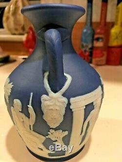 Wedgwood Japerware Antique Vase Portland 5 Bleu Cobalt Foncé Antique C1900 Nice