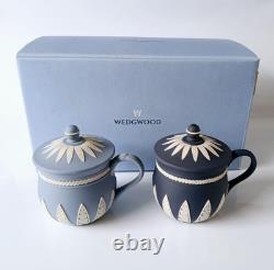 Wedgwood Jasper Tasses à crème anglaise bleu et bleu Portland Édition limitée Jasperware
