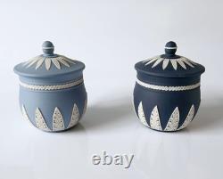 Wedgwood Jasper Tasses à crème anglaise bleu et bleu Portland Édition limitée Jasperware