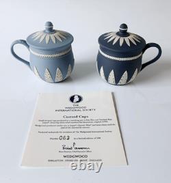 Wedgwood Jasper Tasses à crème anglaise bleu et bleu Portland Édition limitée Jasperware