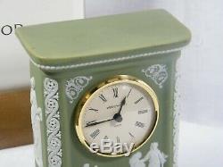 Wedgwood Jasper Ware Vert Mantle Horloge, 1895 Superbe Et Très Rare!