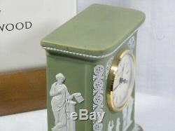 Wedgwood Jasper Ware Vert Mantle Horloge, 1895 Superbe Et Très Rare!
