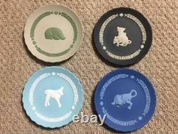 Wedgwood Jasper Zodiac Série 12 Pcs Ensemble Complet 2003-2014 Plaques Pour L'année