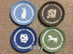 Wedgwood Jasper Zodiac Série 12 Pcs Ensemble Complet 2003-2014 Plaques Pour L'année