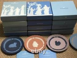 Wedgwood Jasper Zodiac Série 12 Pcs Ensemble Complet 2003-2014 Plaques Pour L'année