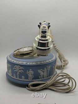 Wedgwood Jasper-ware Astral Téléphone Vintage Bleu Or Blanc Testé