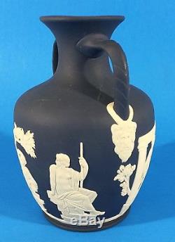 Wedgwood Jasperware 6 Cobalt Bleu Portland Vase 2 Poignée Urne