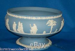 Wedgwood Jasperware 8 Ronde Footed Compote Imperial Bleu En Angleterre Made