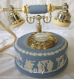Wedgwood Jasperware Astral Téléphone Rare Rotary Dial Blue 1986