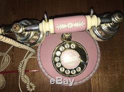 Wedgwood Jasperware Astral Téléphone Rare Rotary Dial Rose 1986