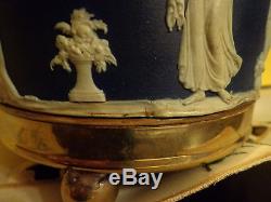 Wedgwood Jasperware Biscuit Pot Sterling LID