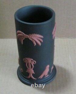 Wedgwood Jasperware Black & Terracotta Égyptienne Vase De Déversement De Grande Taille