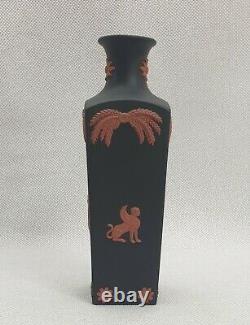 Wedgwood Jasperware Black & Terracotta Vase Bouteille Égyptienne Excellent État