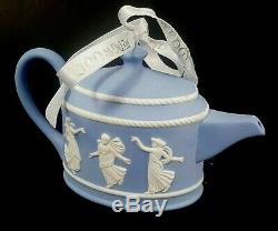 Wedgwood Jasperware Bleu Blanc Sur Boîtes Bibelot Collection Estate Motif Mixte