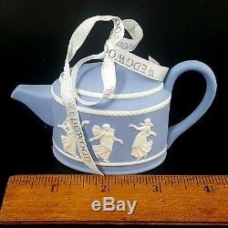 Wedgwood Jasperware Bleu Blanc Sur Boîtes Bibelot Collection Estate Motif Mixte