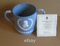 Wedgwood Jasperware Bleu Très Grande Ville De Stoke Loving Mug Ultra Rare