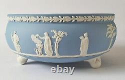 Wedgwood Jasperware Blue And White Three Footed Sacrifice Bowl