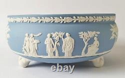 Wedgwood Jasperware Blue And White Three Footed Sacrifice Bowl