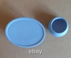 Wedgwood Jasperware Blue Oval Encre Pot & Bureau Tidy Boxed