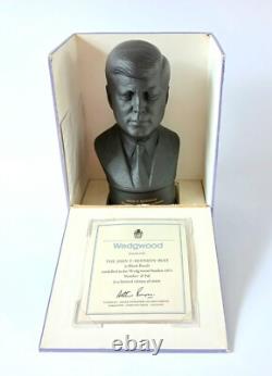 Wedgwood Jasperware Buste Noir JFK John Kennedy Édition Limitée