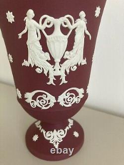 Wedgwood Jasperware Crimson Vin Rouge Vase Large -rare