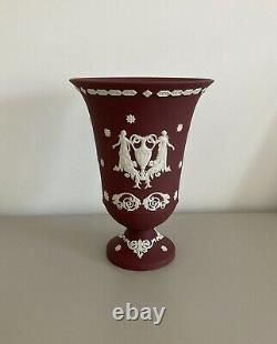 Wedgwood Jasperware Crimson Vin Rouge Vase Large -rare