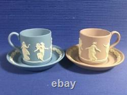 Wedgwood Jasperware Dancing Hours Cup & Saucer 8 Couleurs Complete With Box Rare